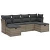 vidaXL 6-dijelni set vrtnih sofa od poliratana s jastucima svjetlosivi