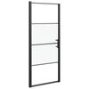 vidaXL Vrata za tu&scaron;-kabinu 81x195 cm napola mutno kaljeno staklo crna