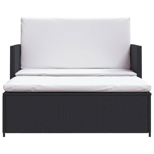 vidaXL 2-dijelna vrtna garnitura od poliratana s jastucima crna