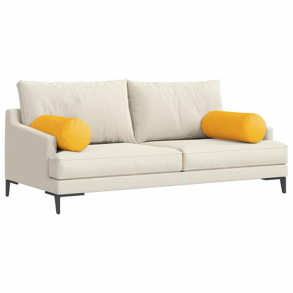 vidaXL Valjkasti jastučići 2 pcs Svijetlo žuta Ø 25 x 70 cm