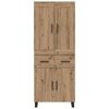 vidaXL Highboard Umjetnički hrast 69,5 x 34 x 180 cm Konstruirano drvo