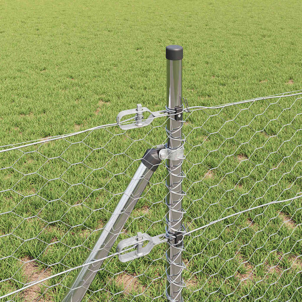 vidaXL Stup za ogradu Srebrno 50 x 0,4 m (mreža 36 mm) Čelik