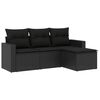 vidaXL 4-dijelni set vrtnih sofa od poliratana s jastucima crni