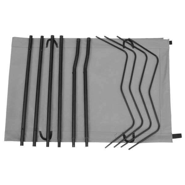 vidaXL Krevet za kampiranje 180 x 60 x 19 cm od tkanine i čelika sivi