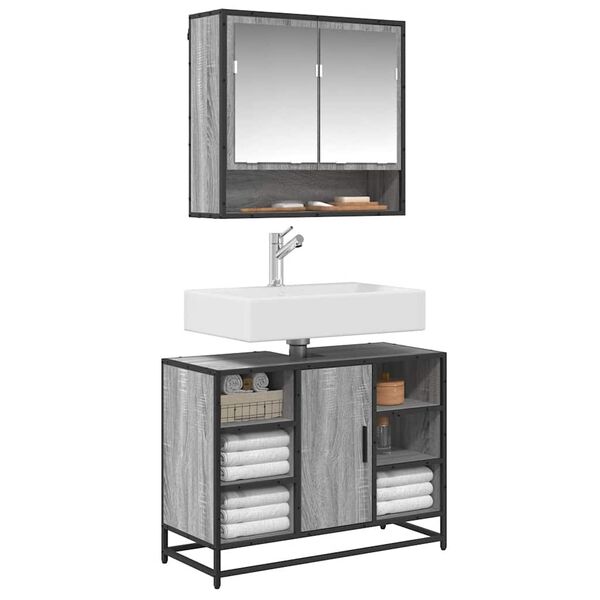 vidaXL Kupaonski ormarić za umivaonik boja hrasta 80x33x60 cm drveni