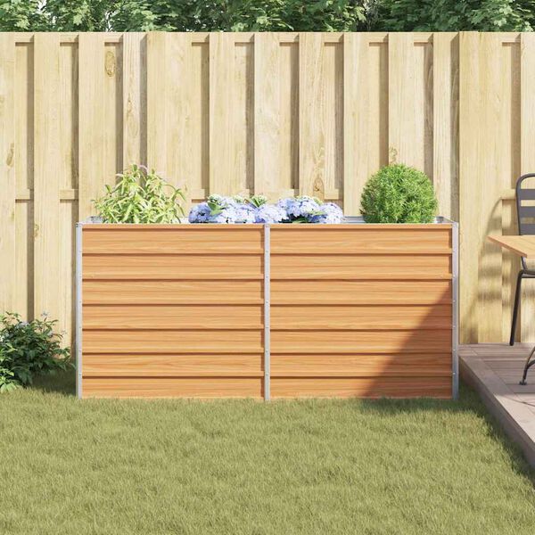 vidaXL Povi&scaron;ena vrtna gredica 160 x 40 x 77 cm pocinčani čelik srebrna