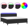 vidaXL Krevet box spring s madracem LED crni 160x200cm od umjetne kože