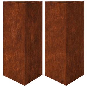 vidaXL Vrtne sadilice 2 kom trokutasta 40x34,5x75 cm od pohabanog čelika