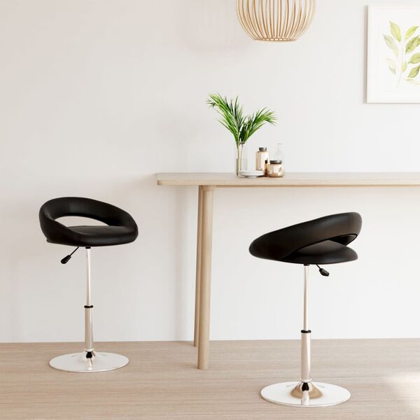 vidaXL Okretne blagovaonske stolice od umjetne kože 2 kom crne