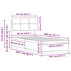 vidaXL Krevetni okvir s tapiciranim uzglavljem Tamno siva 90 x 200 cm