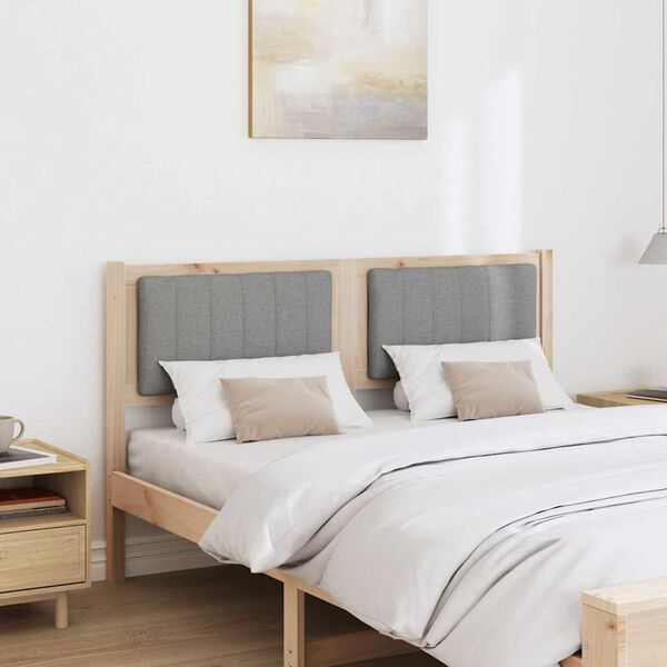 vidaXL Tapecirani uzglavlje Smeđa 135 cm Čvrsto borovo drvo