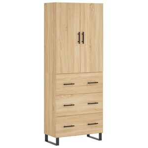 vidaXL Visoka komoda hrasta sonome 69,5x34x180cm od konstruiranog drva