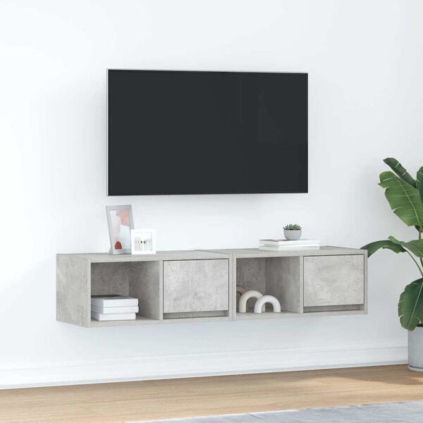 vidaXL TV ormarići 2 kom boja betona 60x31x25,5 cm konstruirano drvo