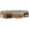 vidaXL Set vanjskih sofa s jastukom 7 pcs Prirodna i svjetlosiva