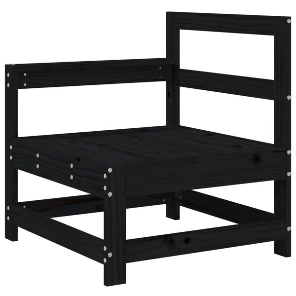 vidaXL Kutne vrtne sofe 2 kom crne od masivne borovine