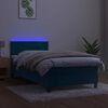 vidaXL Krevet box spring s madracem LED tamnoplavi 100x200 cm bar&scaron;un