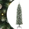 vidaXL Umjetno vitko božićno drvce Zelena i bijela 210 cm