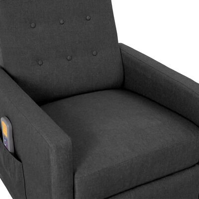 vidaXL Masažna fotelja na podizanje od tkanine tamnosiva