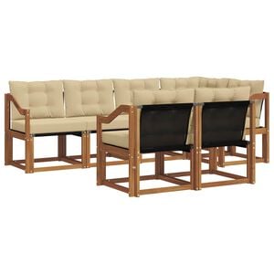 vidaXL Set vanjskih sofa s jastukom 7 pcs Prirodna i bež