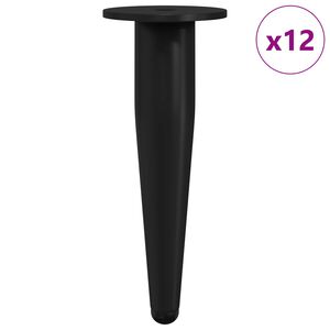 vidaXL Noge namje&scaron;taja 12 pcs Crna &Oslash; 40 x 98 mm Željezo