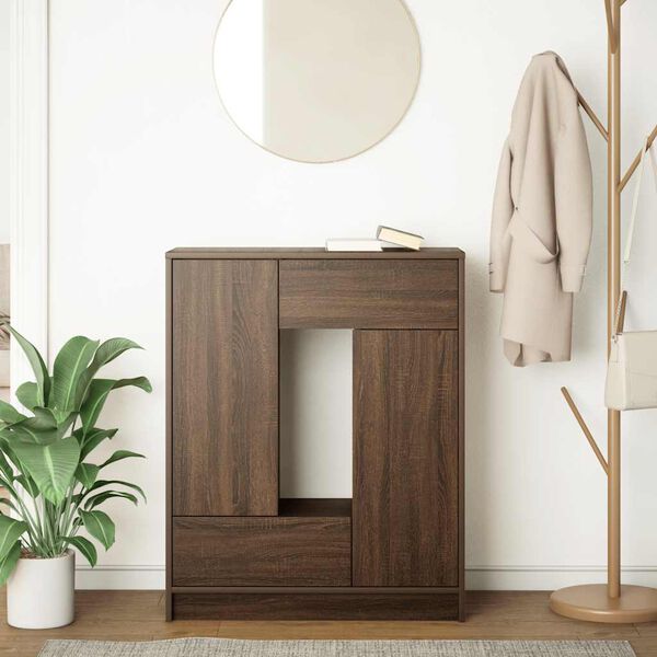 vidaXL Komoda s ladicama i vratima smeđi hrast 73x31x90 cm