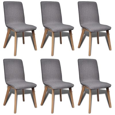 vidaXL Blagovaonske stolice od tkanine i hrastovine 6 kom svjetlosive