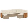 vidaXL 9-dijelni set vrtnih sofa s jastucima bež od poliratana