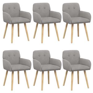 vidaXL Trpezarijske stolice 6 pcs Boucl&eacute; Svjetlosiva 59 x 57 x 85 cm