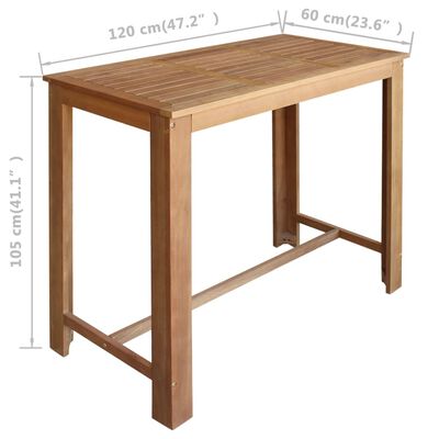 vidaXL 5-dijelni set barskih stolaca i stola od masivnog bagremovog drva