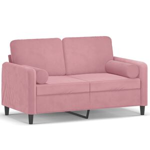vidaXL Dvosjed s ukrasnim jastucima ružičasti 120 cm bar&scaron;unasti