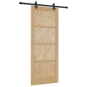 vidaXL Klizna vrata ORKDAL 86 x 211 cm Masivna borovina Prirodna