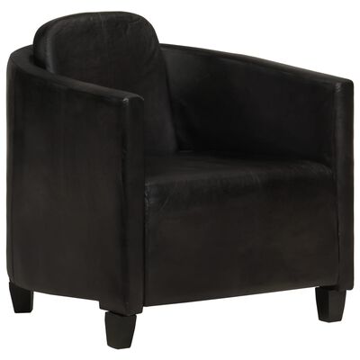 vidaXL Fotelja od prave kože crna