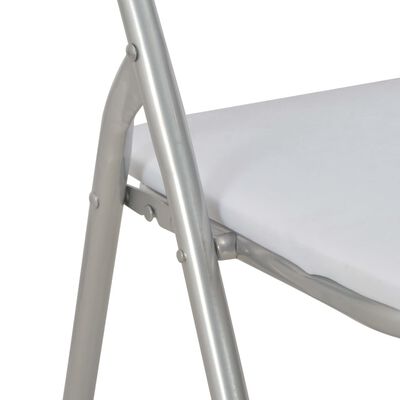 vidaXL Sklopive blagovaonske stolice od umjetne kože 2 kom bijele