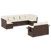 vidaXL 9-dijelni set vrtnih sofa s jastucima poliratan smeđi