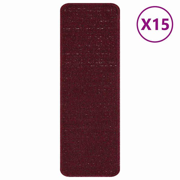 vidaXL Podloge protiv klizanja za stepenice 15 pcs Bordo 60 x 25 cm PP