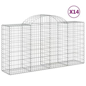 vidaXL Lučne gabionske ko&scaron;are 14kom 200x50x100/120cm pocinčano željezo
