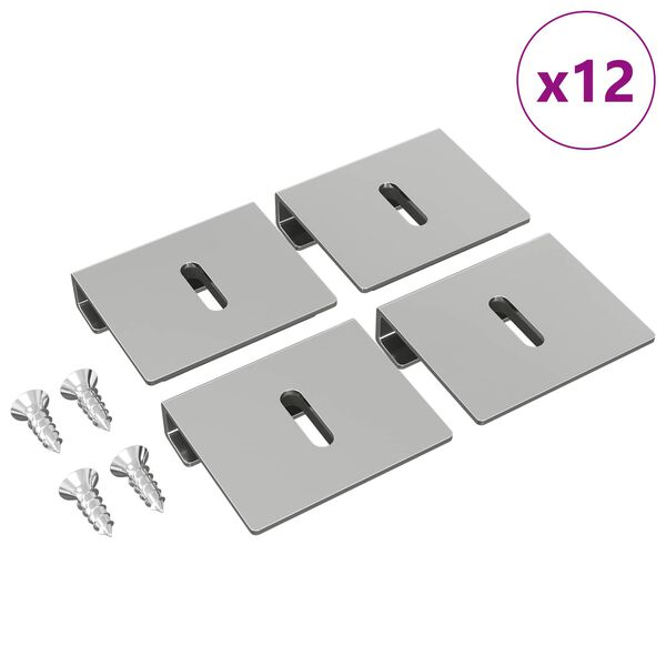 vidaXL Držač za ogledalo 12 pcs Nikla 35 x 30 x 8,3 mm Čelik