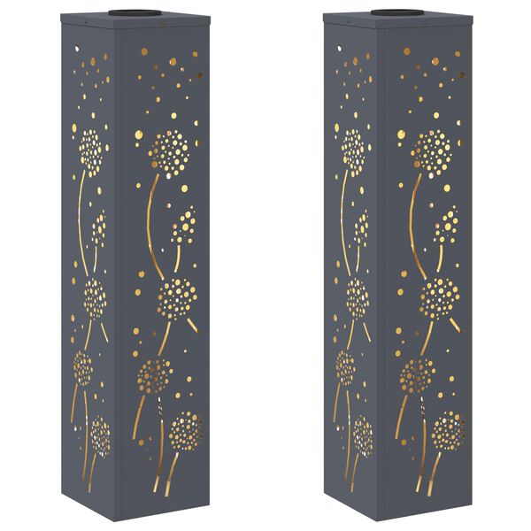 vidaXL Solarna LED svjetlost za stazu 2 pcs Antracit