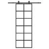 vidaXL Klizna vrata s priborom crna 76 x 205 cm od ESG stakla