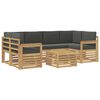 vidaXL Set vanjskih sofa s jastukom 7 pcs Bijela i antracit Poliester