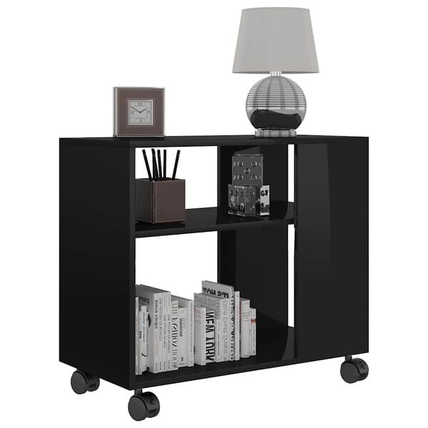 vidaXL Bočni stolić sjajni crni 70 x 35 x 55 cm od konstruiranog drva