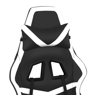 vidaXL Masažna igraća stolica s osloncem crno-bijela od umjetne kože