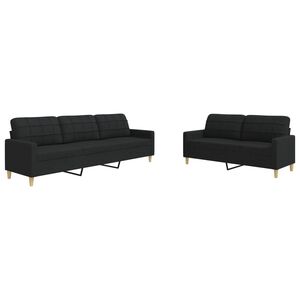 vidaXL 2-dijelni set sofa crni od tkanine