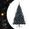 vidaXL Umjetno predsvijetljeno božićno drvce Crna 180 cm PVC