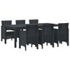 vidaXL Vrtni set za objed 7 pcs Antracit Polipropilen