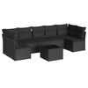 vidaXL 8-dijelni set vrtnih sofa od poliratana s jastucima crni