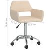 vidaXL Okretna blagovaonska stolica od tkanine krem