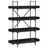 vidaXL Regal za knjige 4 razine crni 100x33x145,5 cm konstruirano drvo