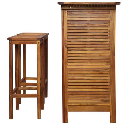 vidaXL 3-dijelni set barskog stola i stolica od masivnog bagremovog drva