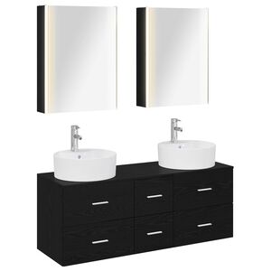 vidaXL Set namje&scaron;taja za kupaonicu 5 pcs Crni hrast